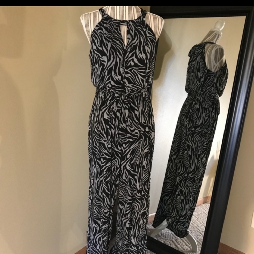 Emma and Michele Jumpsuit grey/black zebra print size S